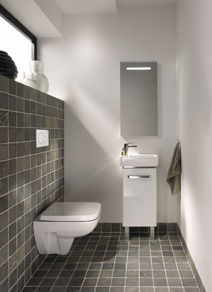 Geberit guest toilet with washbasin cabinet and toilet