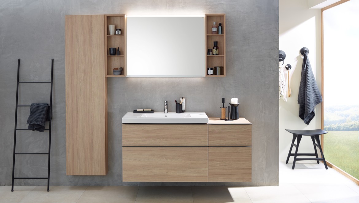 Washplace with bathroom furniture