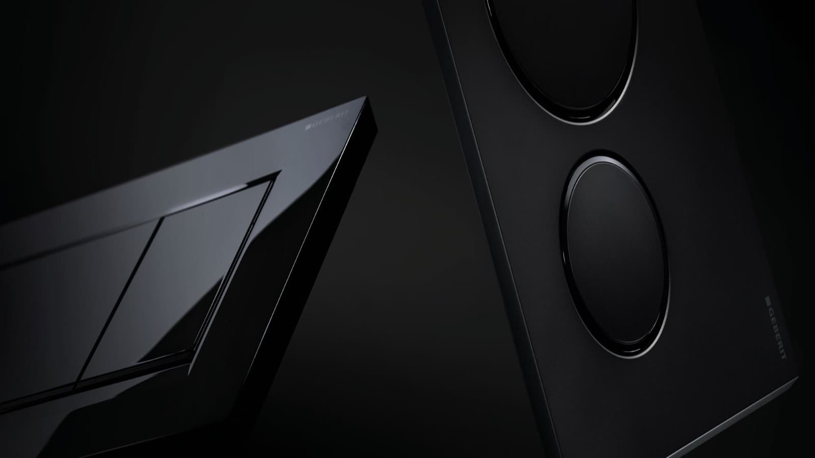 Sigma20 Square and Round flush plates in gloss black Sigma20 Square and Round flush plates in gloss black