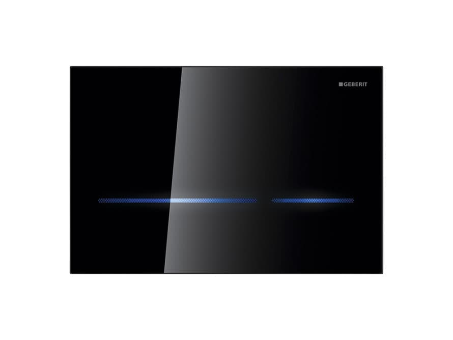 Sigma80 flush plate in black glass Sigma80 flush plate in black glass